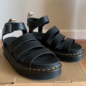 Dr. Martens Vegan Leather Black Sandal Blaire Gladiator Sandal Size 8 NWT